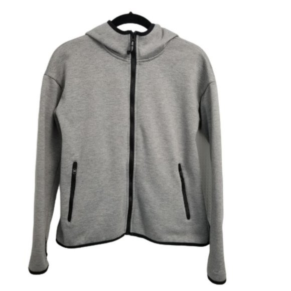 Champion Hooded Jacket Victory Fleece Full Zip Zip Pockets Gray L 10-12 - Picture 9 of 11